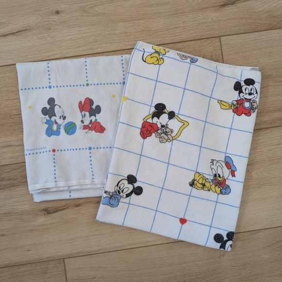 Vintage Disney Mickey and Friends Receiving Blankets - Picture 1 of 5